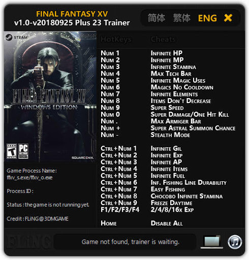 MAX NUMBER OF magic FINAL FANTASY XV