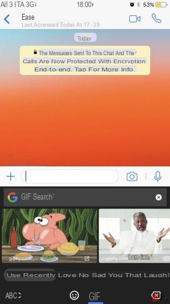 How to search for GIFs on WhatsApp