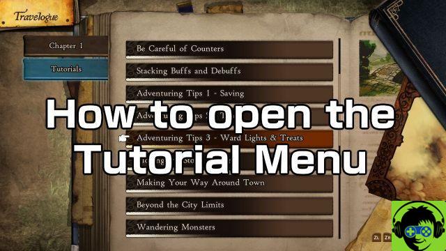 Bravely Default 2 - Cómo abrir el menú Tutorial