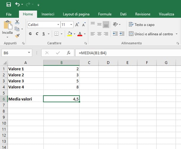 How to average in Excel