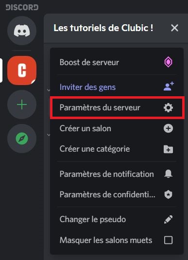 Como faço para excluir um servidor Discord?