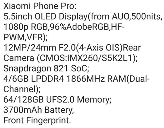 Xiaomi Phone Pro: aquí está la probable hoja de datos técnicos del próximo tope de gama