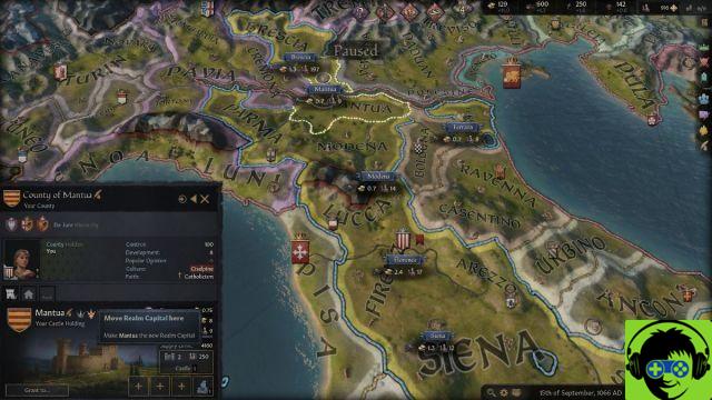 How to change capital in Crusader Kings 3
