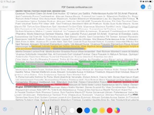 Come evidenziare PDF su iPad