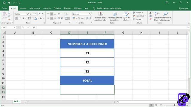 Como obter automaticamente a soma de várias células no Excel?