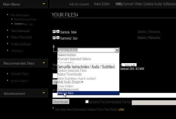 Cómo fusionar dos o más archivos de video en línea