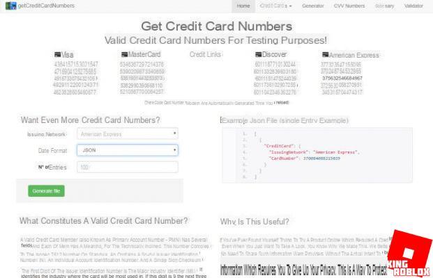 Gerador de cartão de créporto - melhor para obter números de cartão e CVV