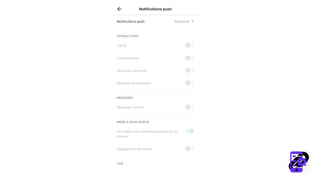 How to enable and disable notifications on TikTok?