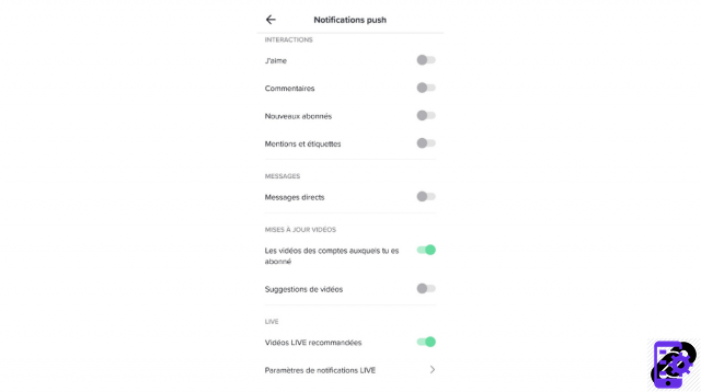 How to enable and disable notifications on TikTok?