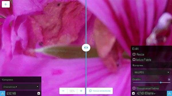 Squoosh, Google web app that compresses images