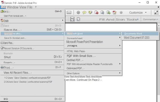 Come convertire un file PDF in Word