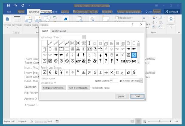 Comment cocher une case dans Word