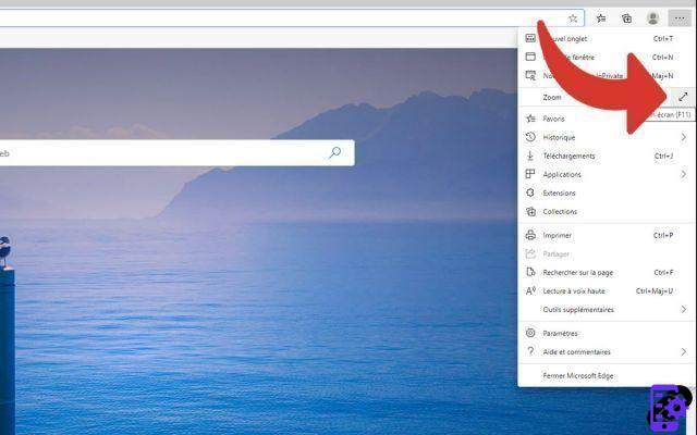 Como faço para ativar e desativar o modo de tela cheia do Edge?