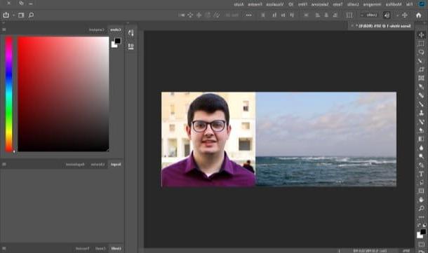 How to tile two photos with Photoshop