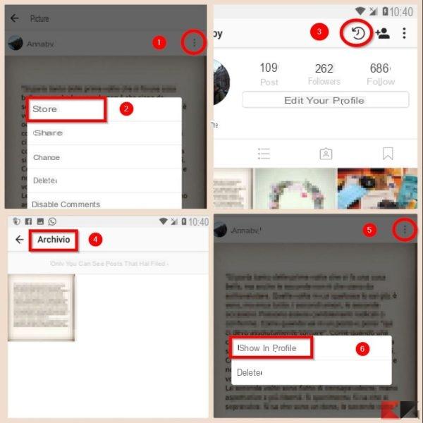 Come archiviare foto e video su Instagram