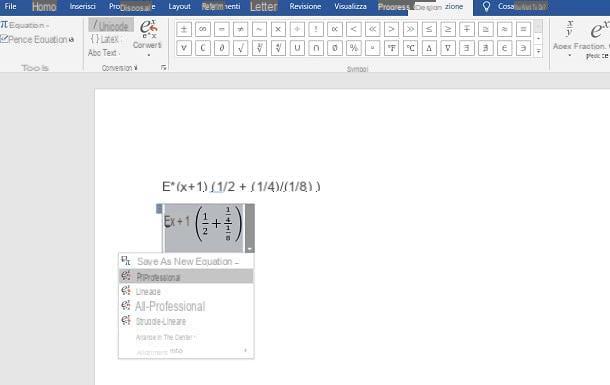 Come scrivere formule matematiche su Word