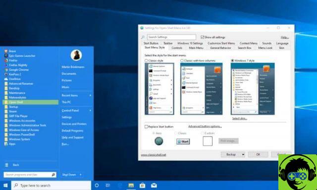 How to put the classic start menu in Windows 10