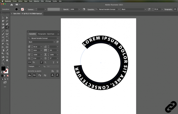 How do I write my text on a circle with Illustrator?