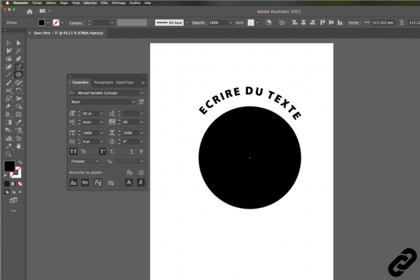 How do I write my text on a circle with Illustrator?