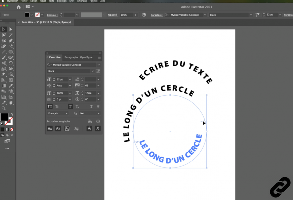 How do I write my text on a circle with Illustrator?