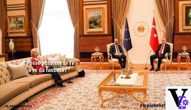 Erdogan deja a Von der Leyen sin silla: e inmediatamente es un meme