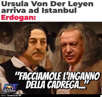 Erdogan deja a Von der Leyen sin silla: e inmediatamente es un meme