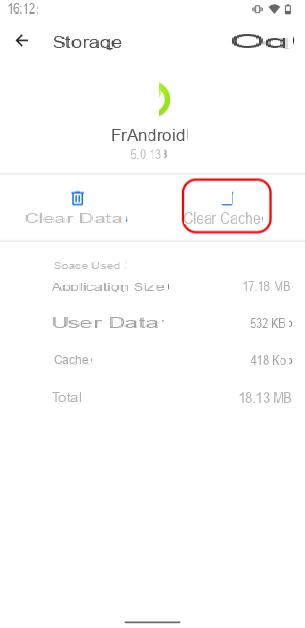 How to clear the cache of an application on Android?