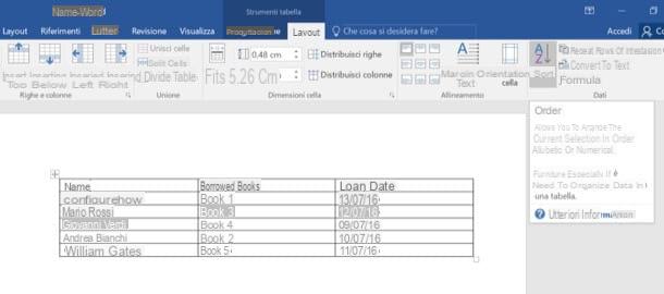 Come ordinare in ordine alfabetico su Word