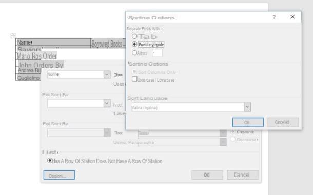 Come ordinare in ordine alfabetico su Word