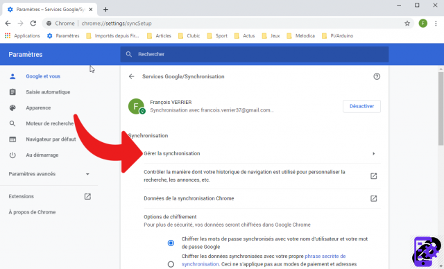 How to synchronize my Google Chrome extensions to my Google account?