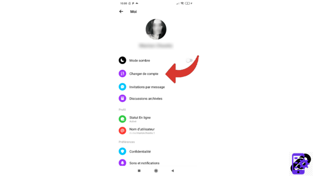 Como mudar de conta no Messenger?