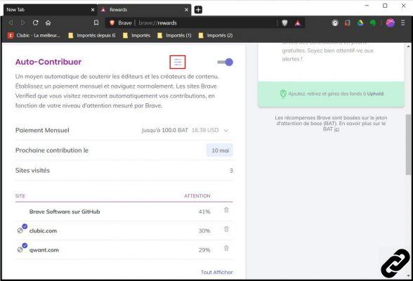 ¿Cómo configuro recompensas en Brave?