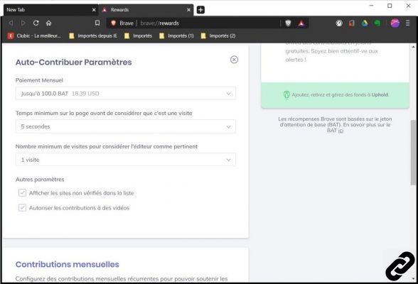 ¿Cómo configuro recompensas en Brave?