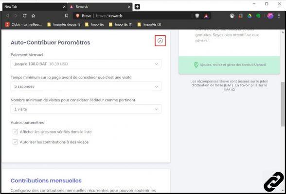 ¿Cómo configuro recompensas en Brave?