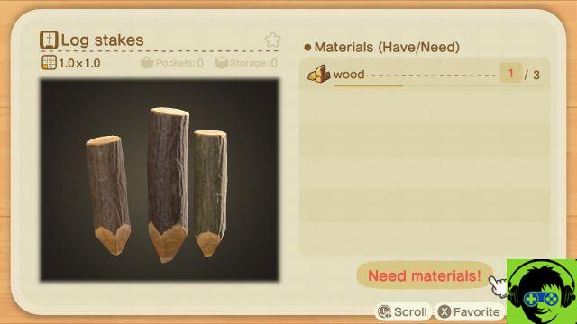 How to make log stakes in Animal Crossing: New Horizons