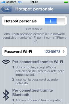 Utiliser l'iPhone comme modem