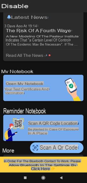 Use the health pass with the TousAntiCovid application