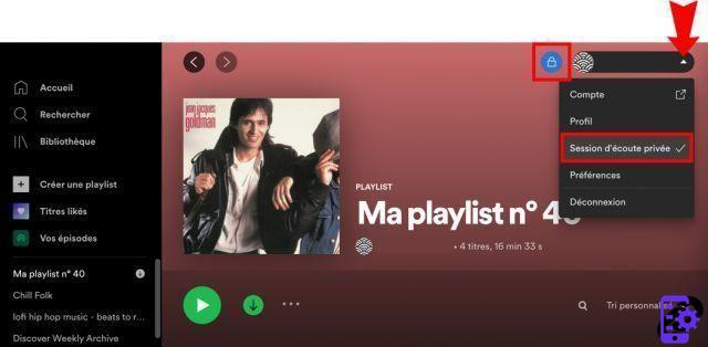 How to listen to music in private mode on Spotify?