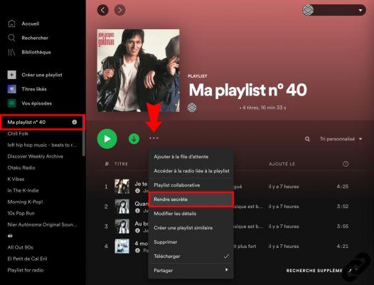 How to listen to music in private mode on Spotify?