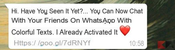 Whatsapp and colored texts: beware, it's a virus!