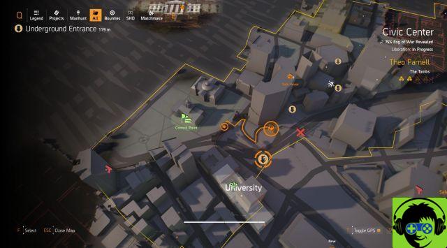 Cómo obtener el caché SHD subterráneo cerca del Civic Center en The Division 2