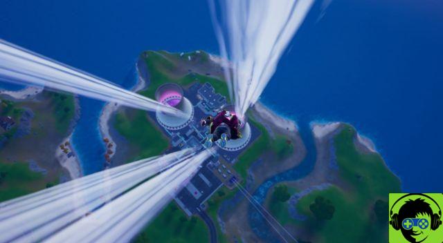 Como colocar os anéis de pára-quedas nas chaminés fumegantes de Fortnite