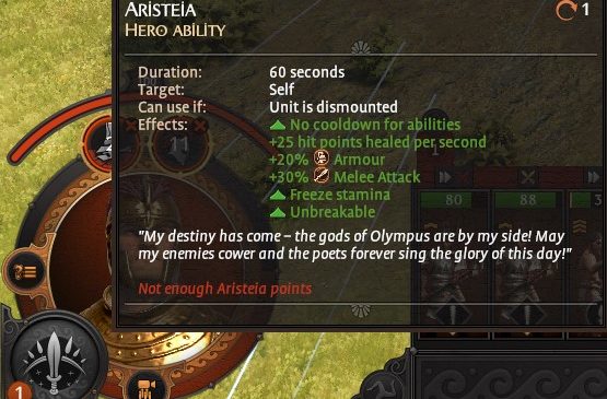 How to use Aristeia in battle in A Total War Saga: Troy