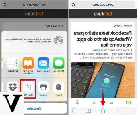 Salvare pagina web in PDF con iPhone