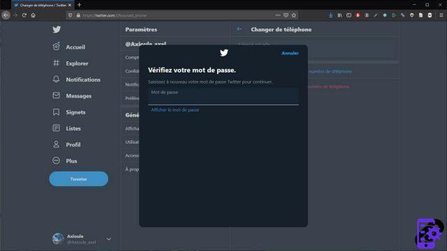 Como alterar o número de telefone vinculado à minha conta do Twitter?