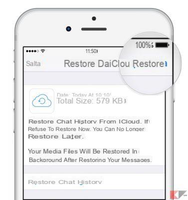 Backup e ripristino WhatsApp su iPhone