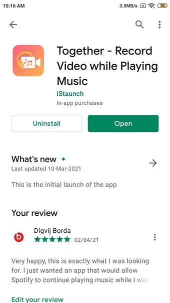 Record Video while Playing Music on Android and iPhone