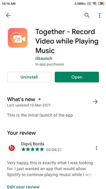 Grave vídeos enquanto reproduz música no Android e iPhone