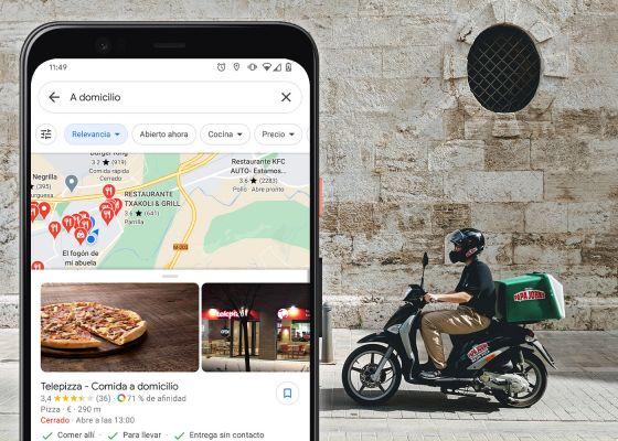 Google Maps: how to find food sites to take away easily