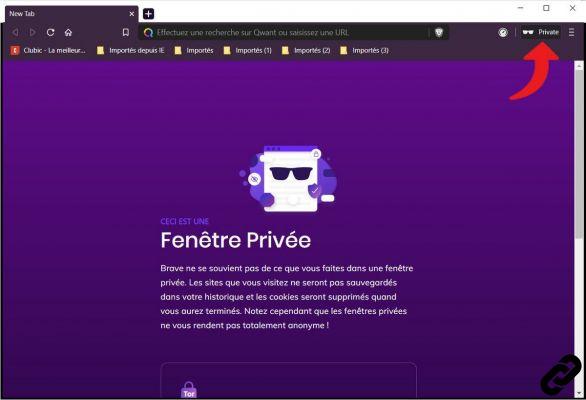 ¿Cómo activo el modo de navegación privada en Brave?